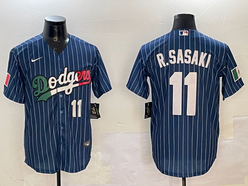 Men Los Angeles Dodgers 11 R Sasaki blue 2025 MLB nike jersey style 6